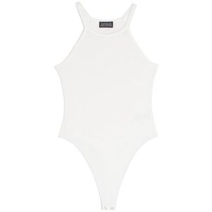 Danielle Bernstein Women's Rib-Knit Bodysuit White Size XL NWT